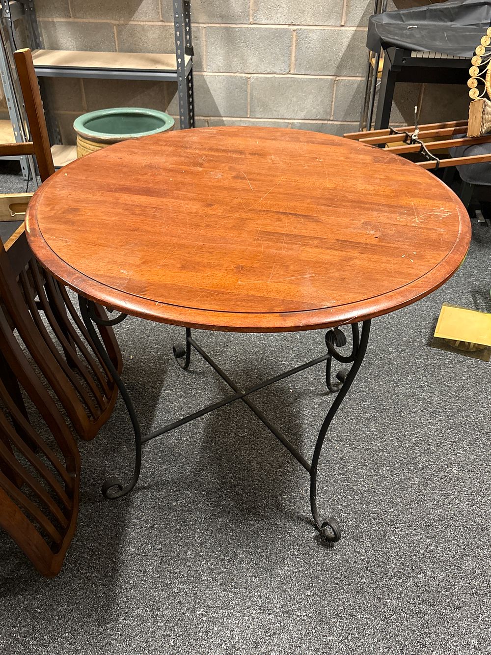 Lot 170: Wrought Iron Legged Round Table