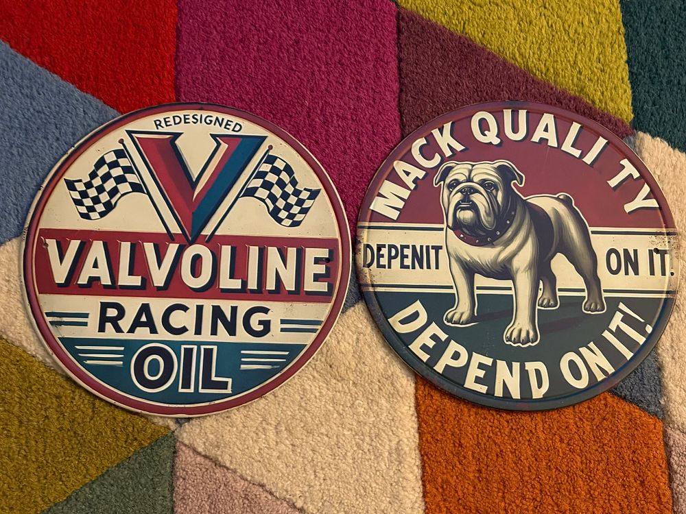 Lot 221: Two Tin plate Man Cave Signs