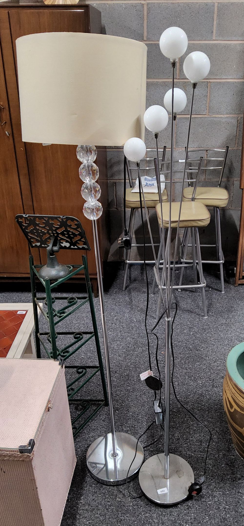 Lot 280: 2 x floor lamps. working when tested