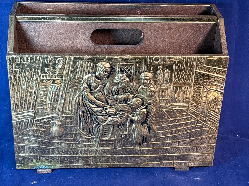 Lot 52: Brass covered Vintage Magazine Rack