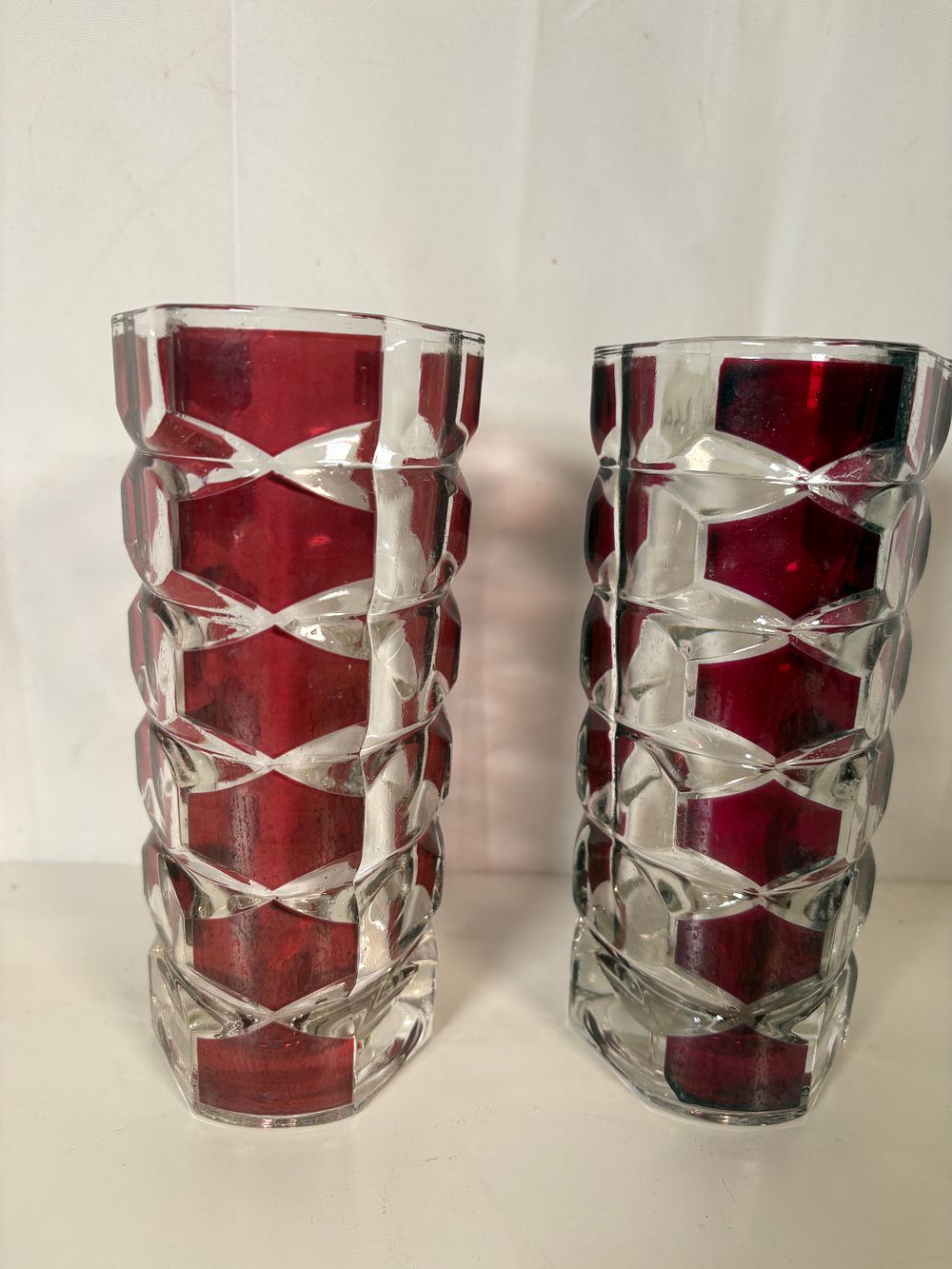 Lot 178: Pair of Ruby Red JG Durand Luminarc