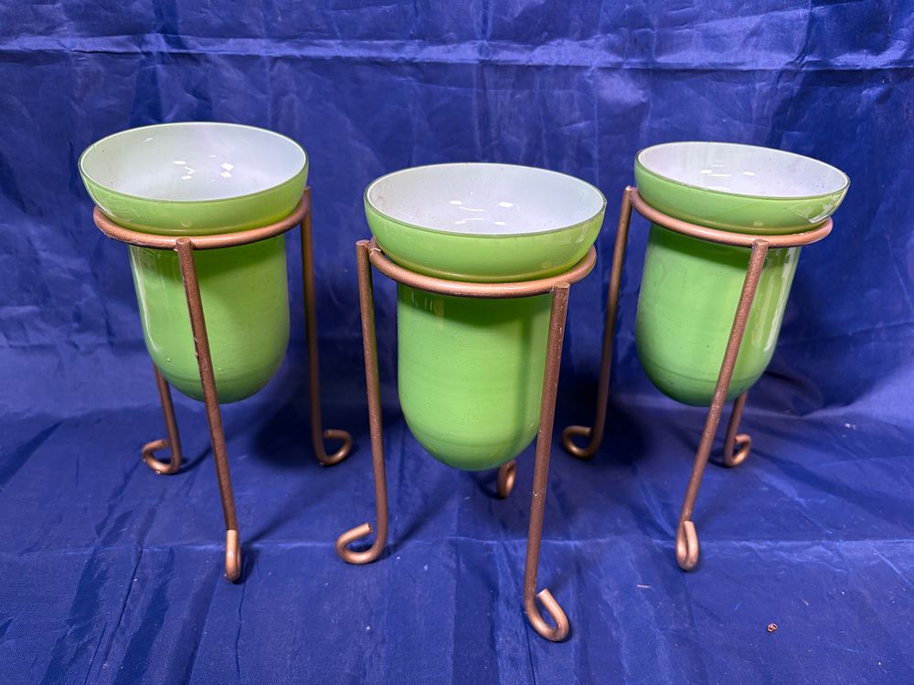 Lot 279: 3 Glass Vases in Stands