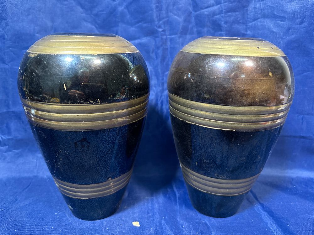 Lot 282: Pair of Vintage Brass Vases