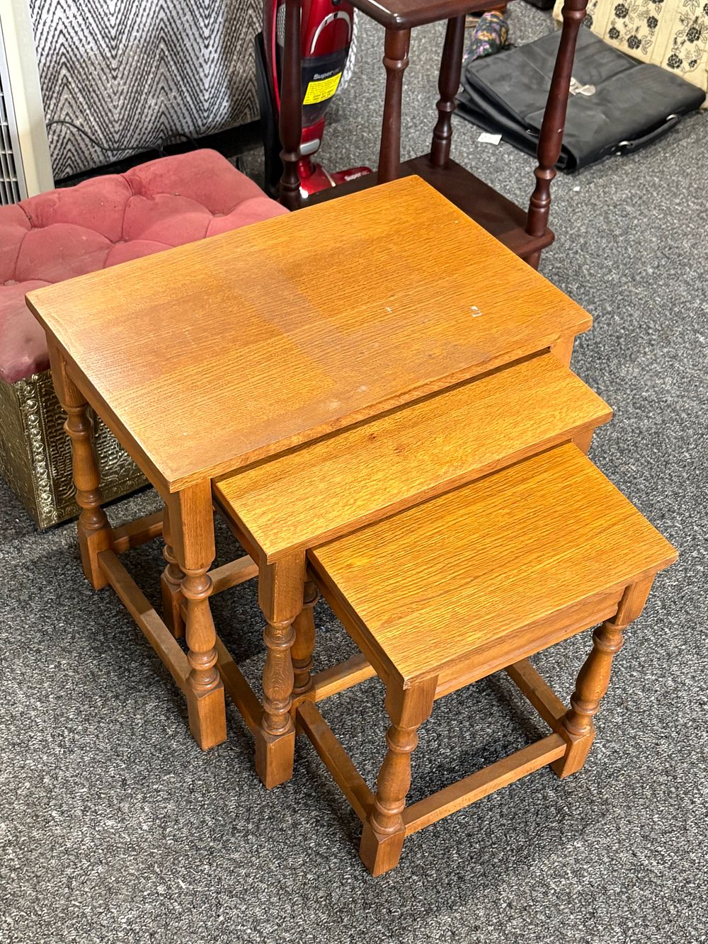 Lot 337: 1980’s Nest of 3 Tables