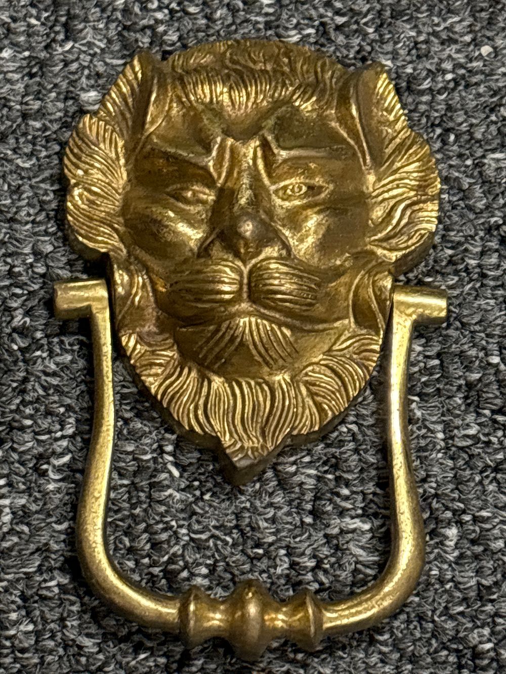 Lot 357: Brass Lions Head Door Knocker