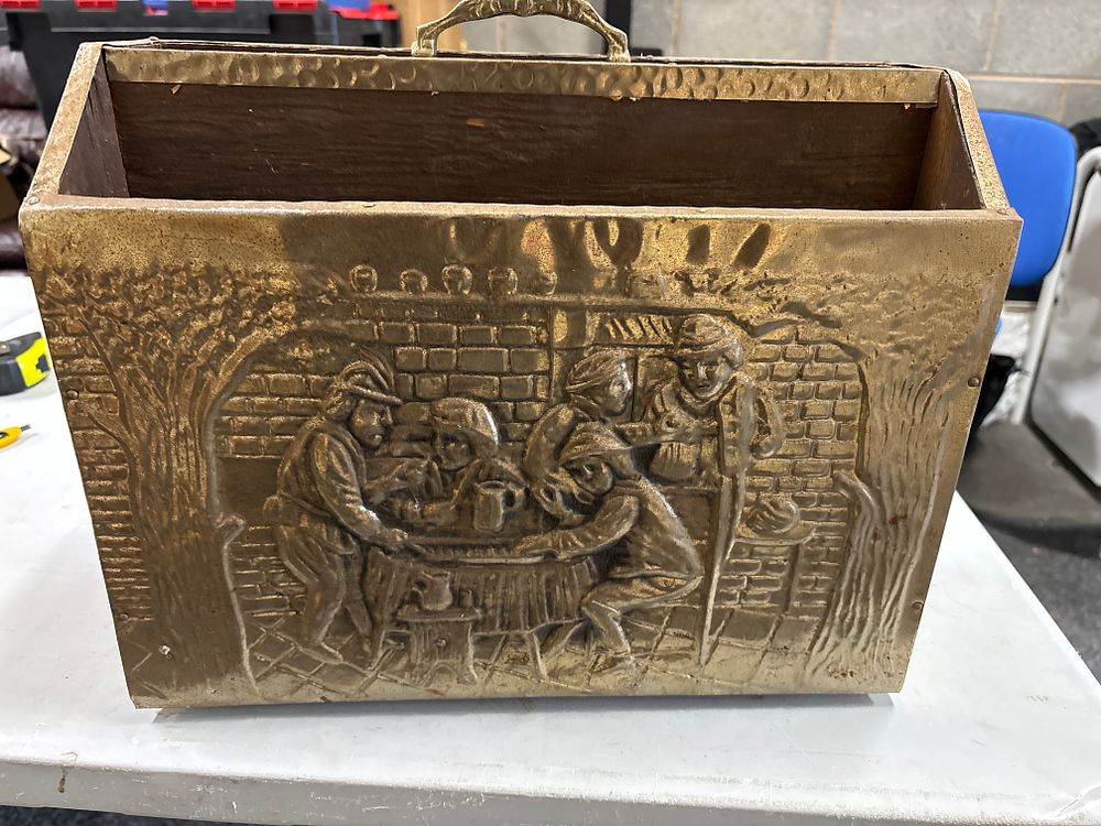 Lot 362: Brass Covered Magazine Rack