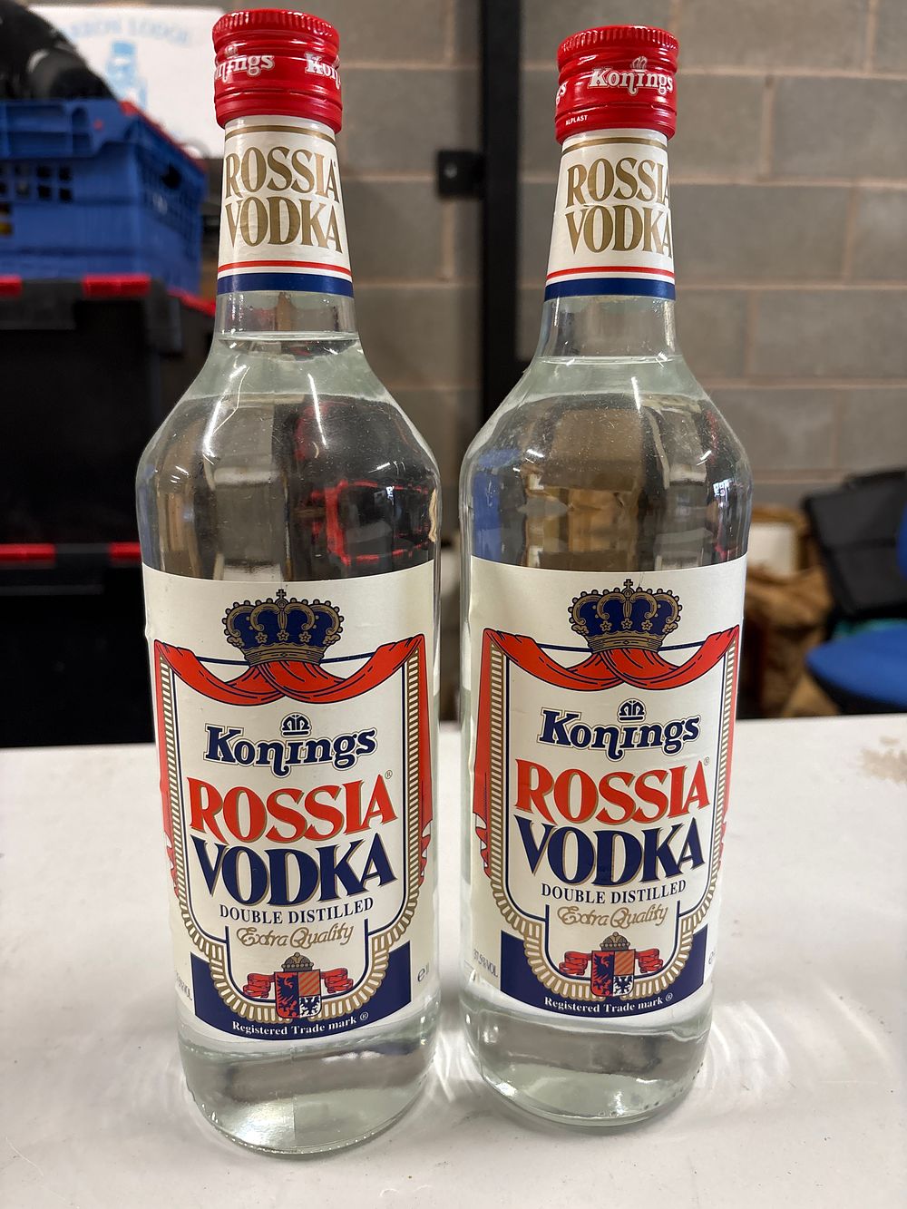 Lot 363: Two 1 Litre Bottles of Konings Rossia Vodka
