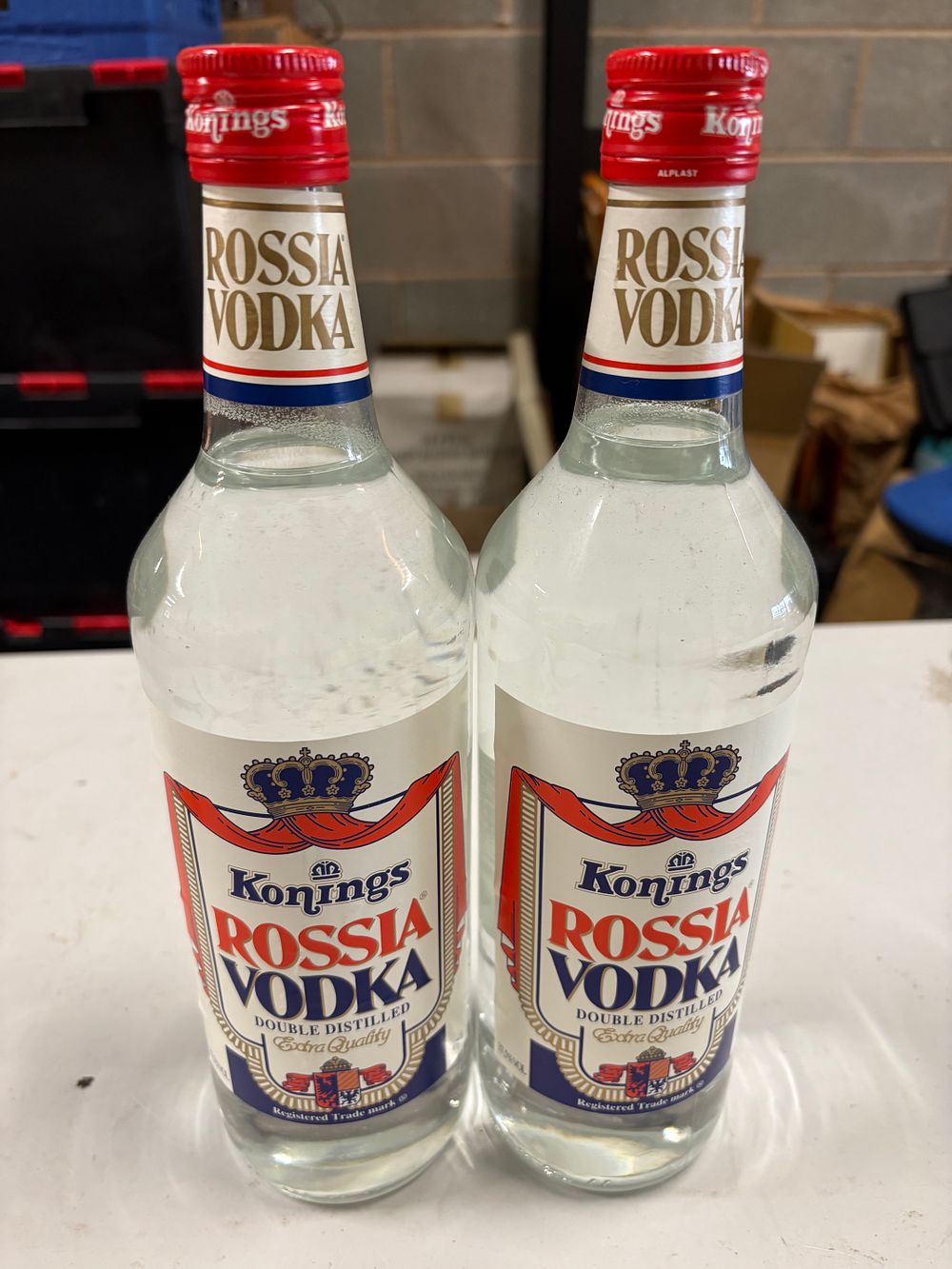 Lot 367: Two 1 Litre Bottles of Konings Rossia Vodka