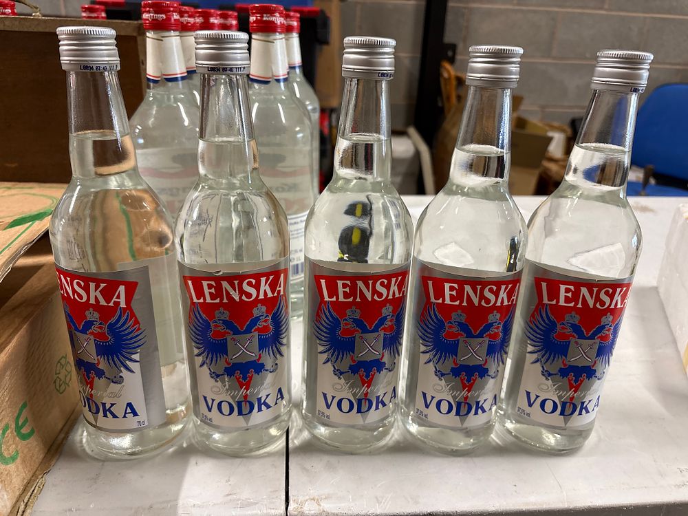 Lot 369: Five x 70cl Bottles of Lenska Vodka