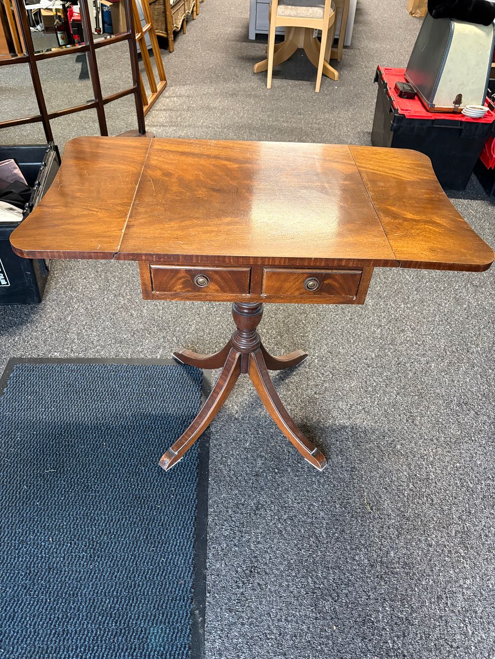 Lot 355b: Drop Leaf Canterbury Table With 2 Drawers