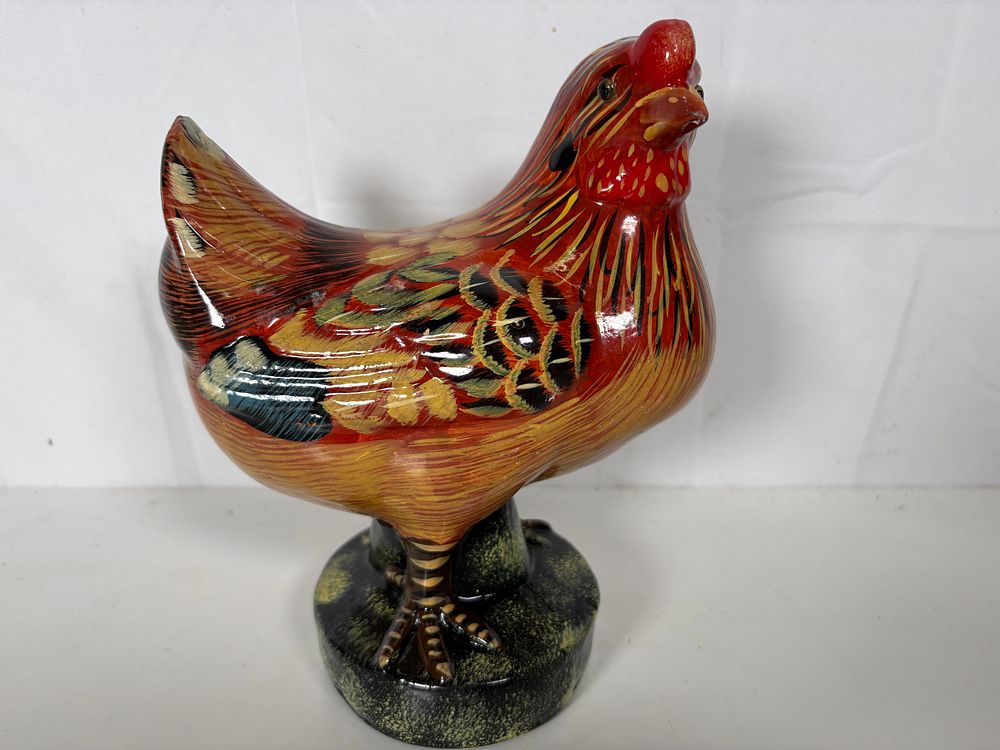 Vintage Hand Painted Ceramic Rooster. Just under 8” tall