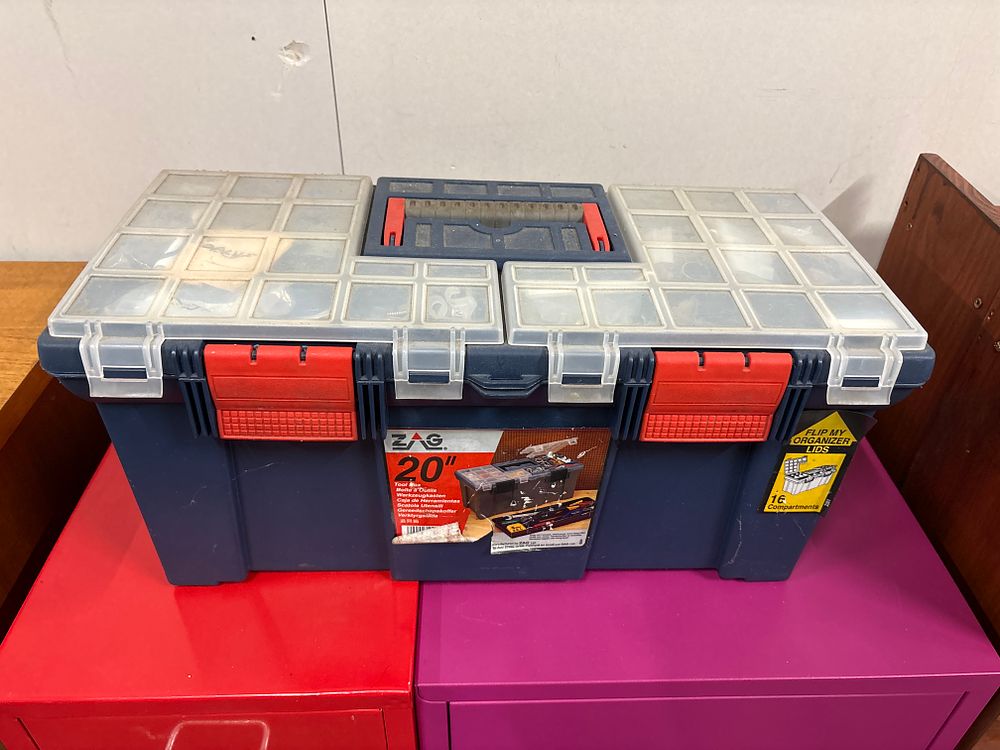 Large Zag Toolbox With Contents . See pictured