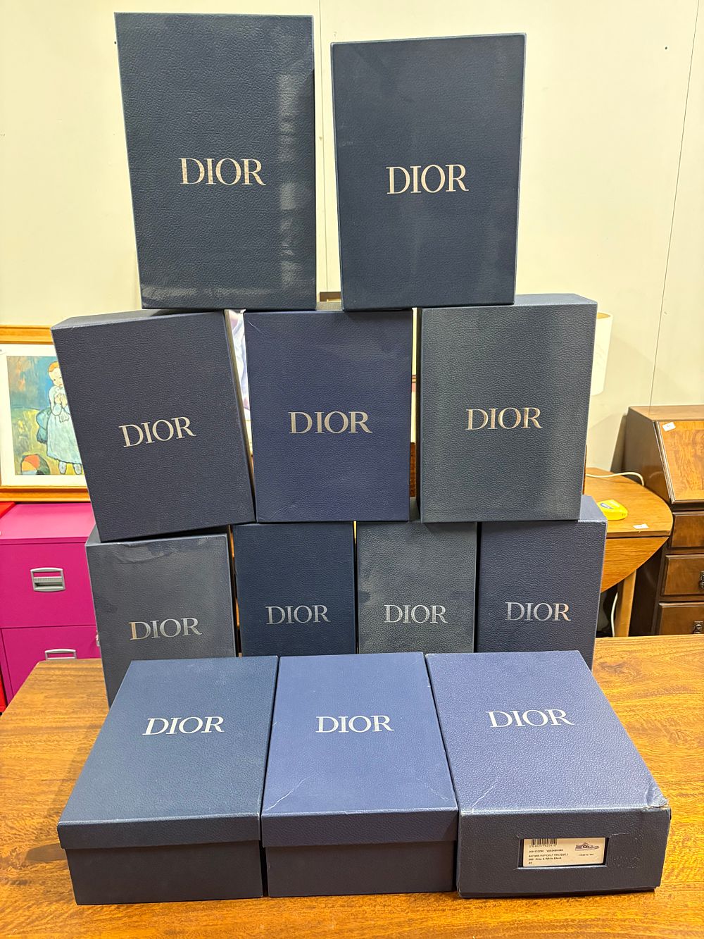 Lot 156: Twelve Dior Shoe Boxes As pictured