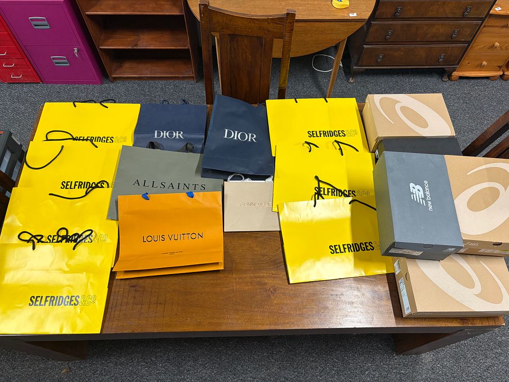 Lot 164: Selection of Designer Bags and various shoe boxed as pictured