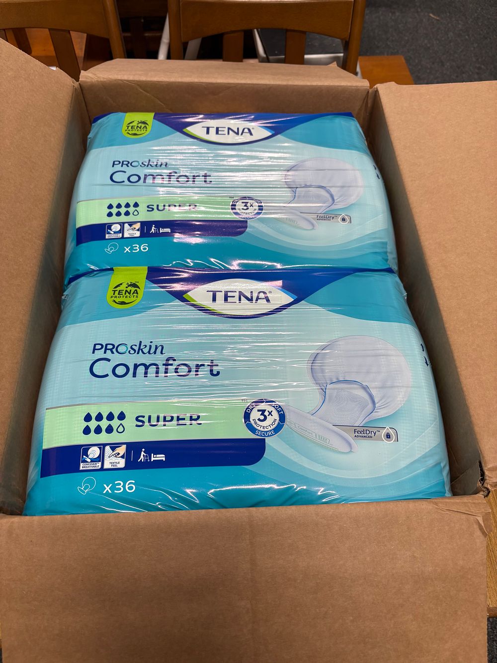 Lot 166: 2 x 36 Tena proskin comfort super