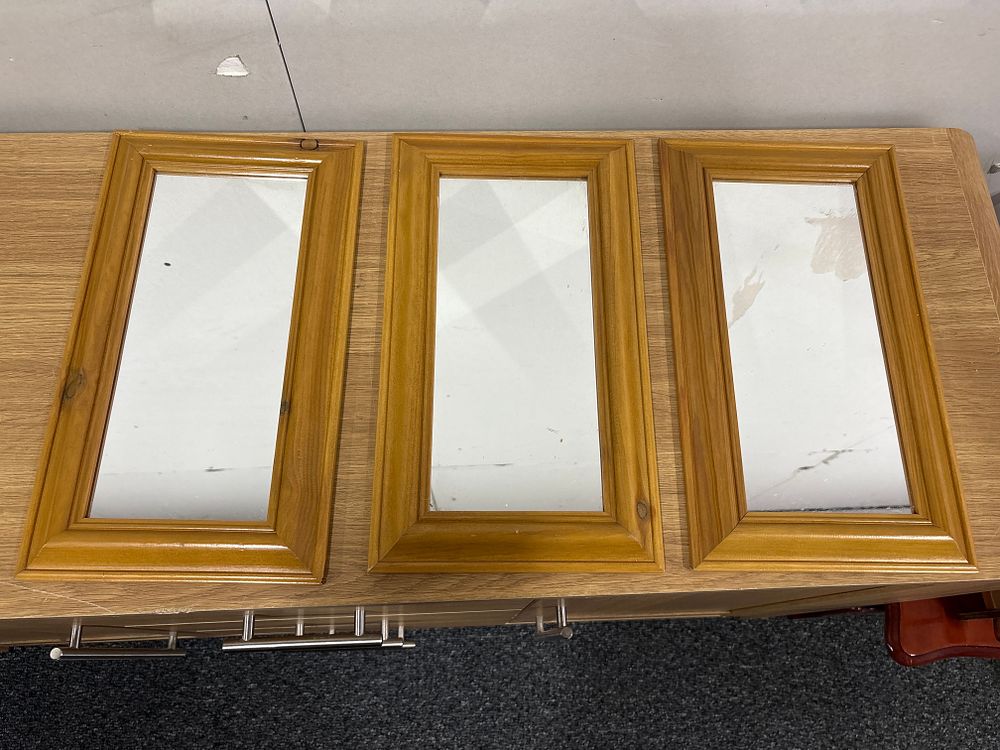 Lot 174: Three identical pine mirrors