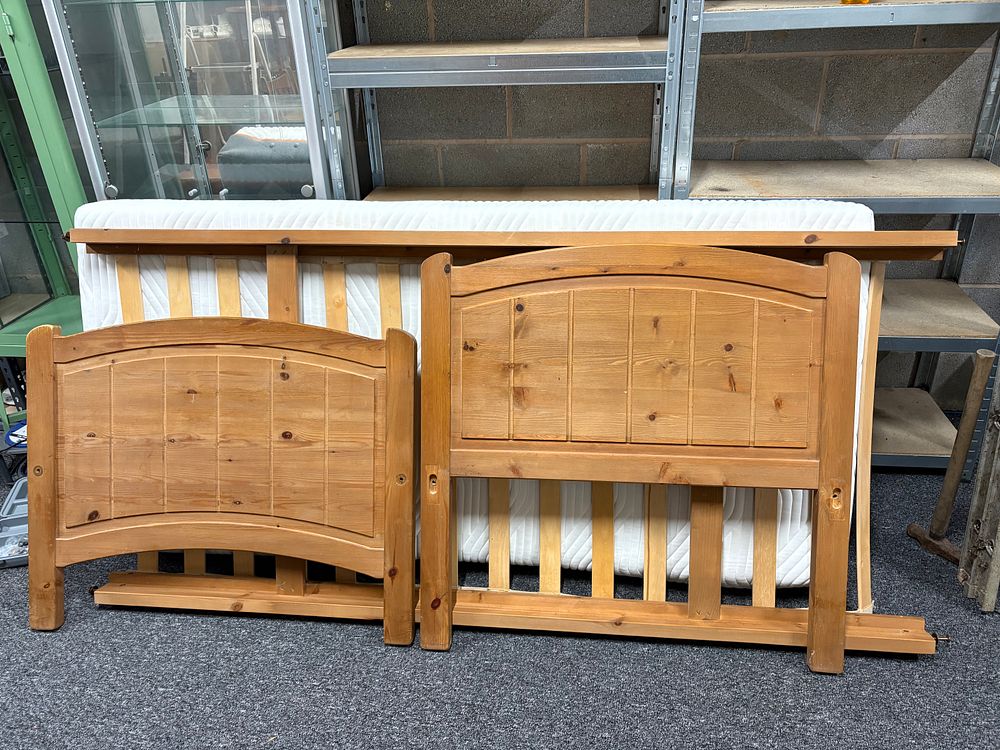Lot 150a: Pine Single Bed With Tempur Contour Elite Mattress