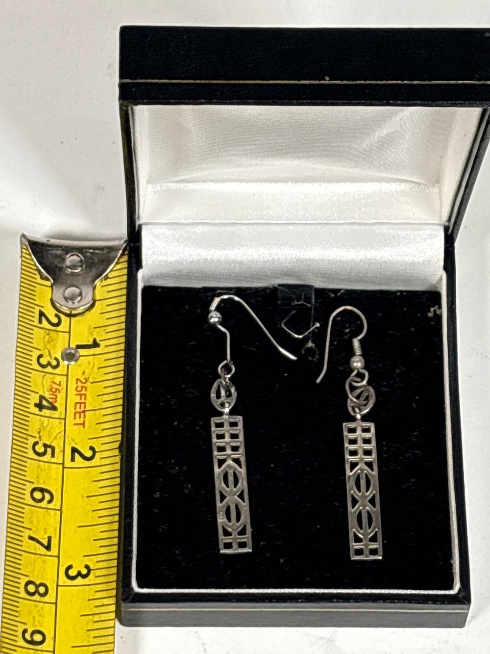 Lot 217: Pair of Charles Rennie Mackintosh inspired Silver Earrings