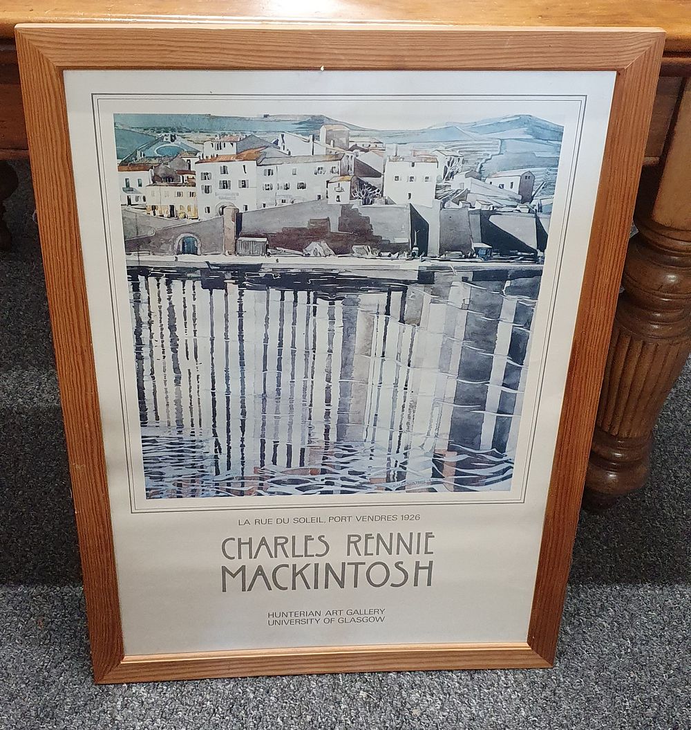 Lot 235: Framed print of the painting "La rue du Soleil " by artist Charles Rennie Mackintosh