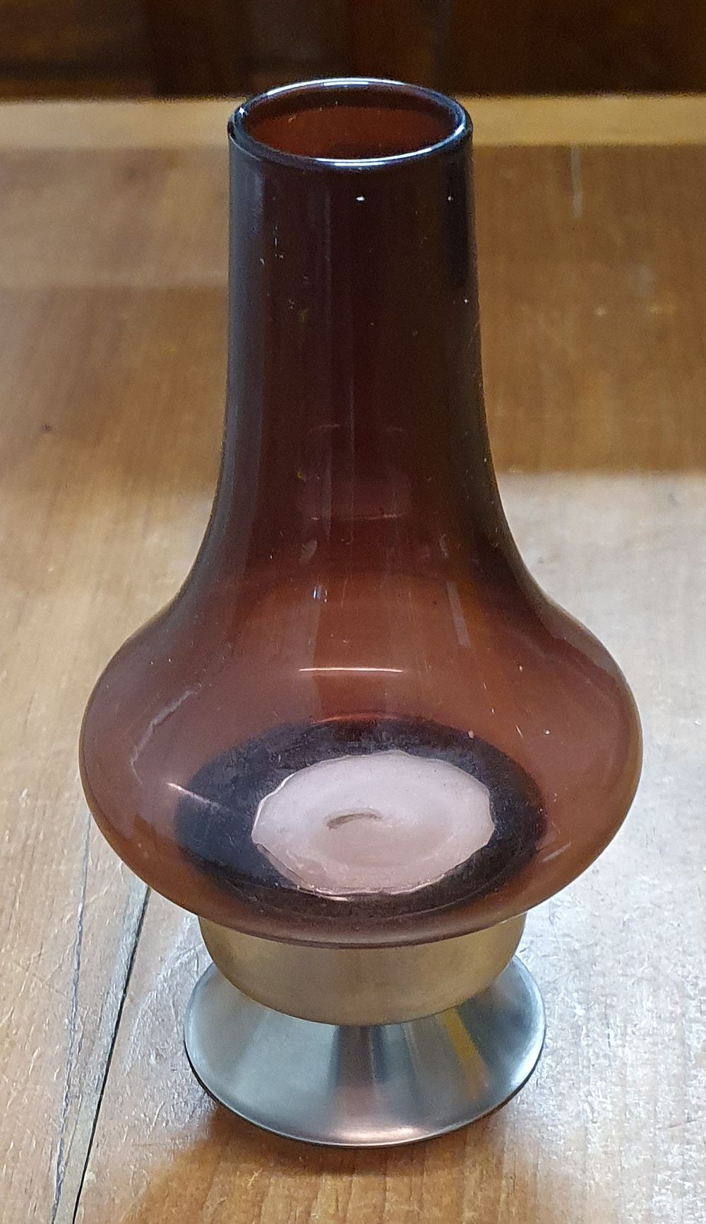 Lot 241: Old Hall lowline Candleholder Amethyst glass