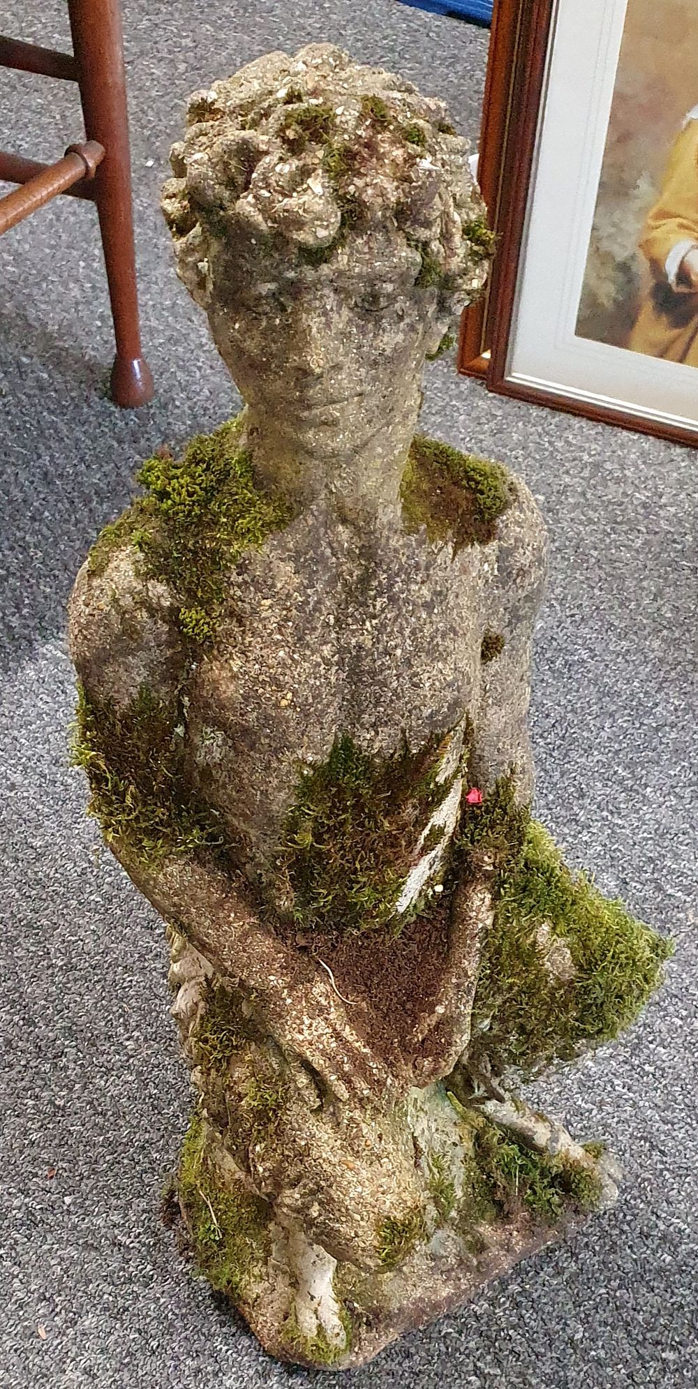 Lot 255: Weathered concrete garden statue of Pan