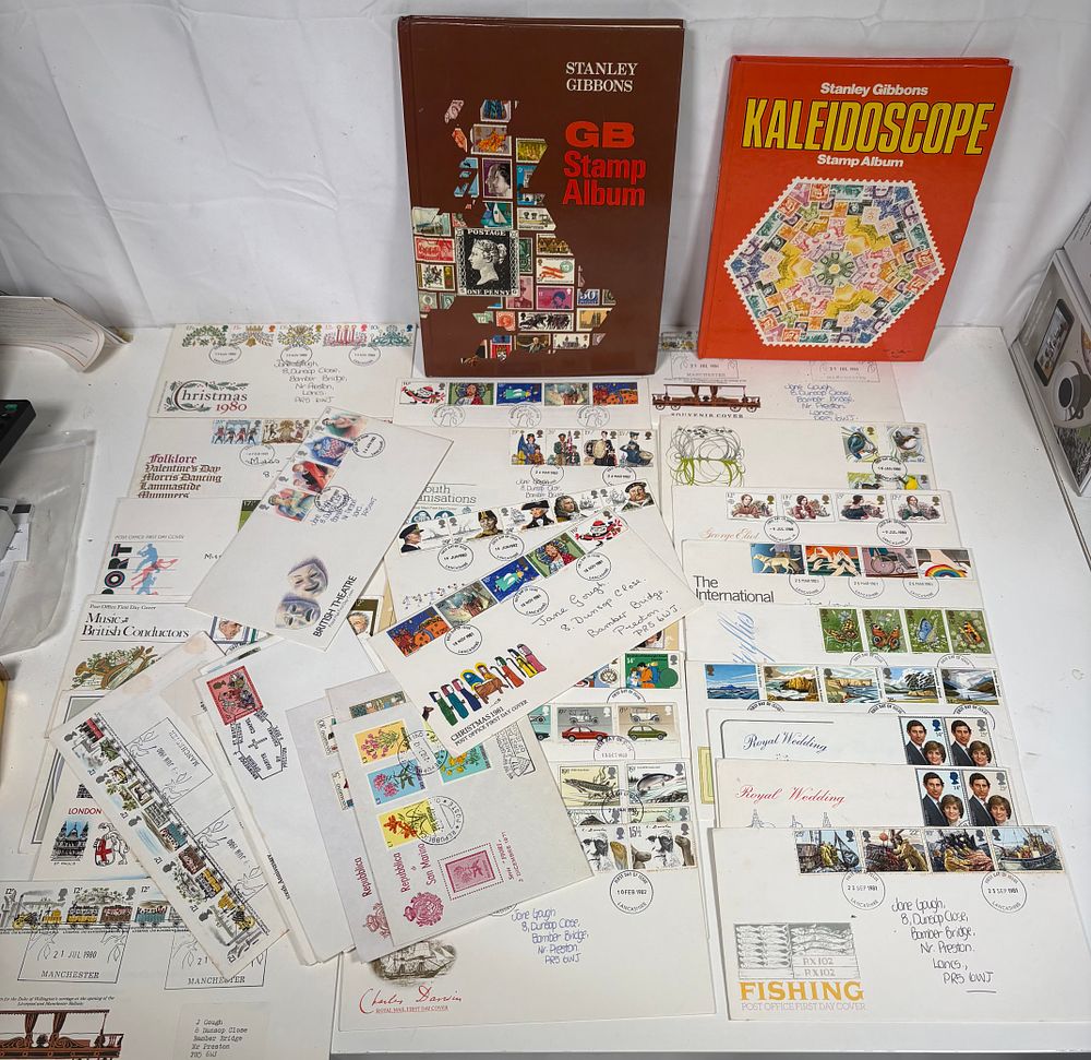 Lot 282: Stamps , lots of First Day Covers and Two Albums containing Stamps