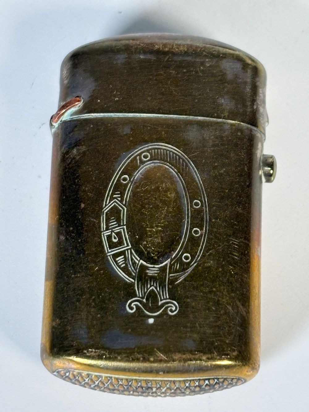 Lot 178: Vintage Brass Vesta Case With Matches