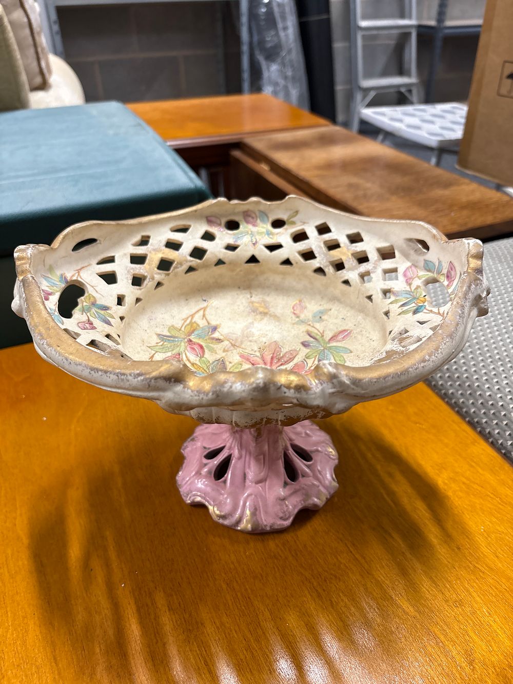 Lot 205: Antique Openwate Fruit Bowl