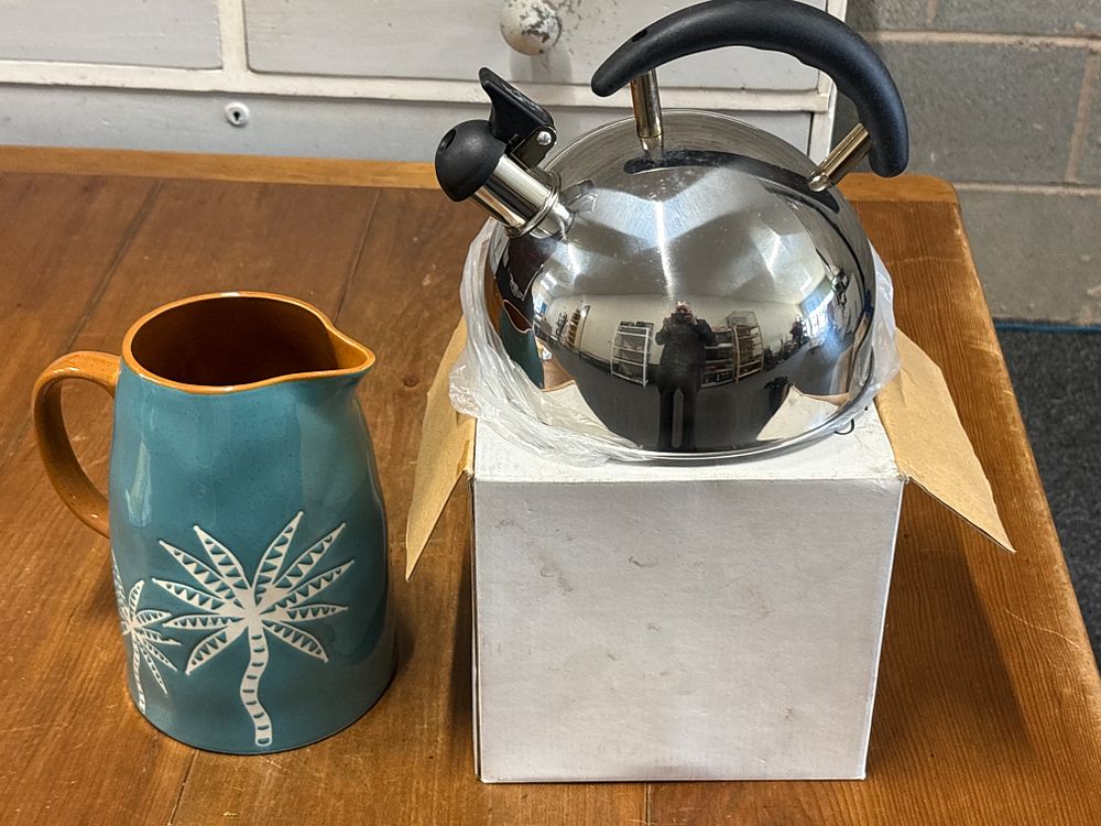 Lot 226: Camping Kettle and a Large Dunelm Jug