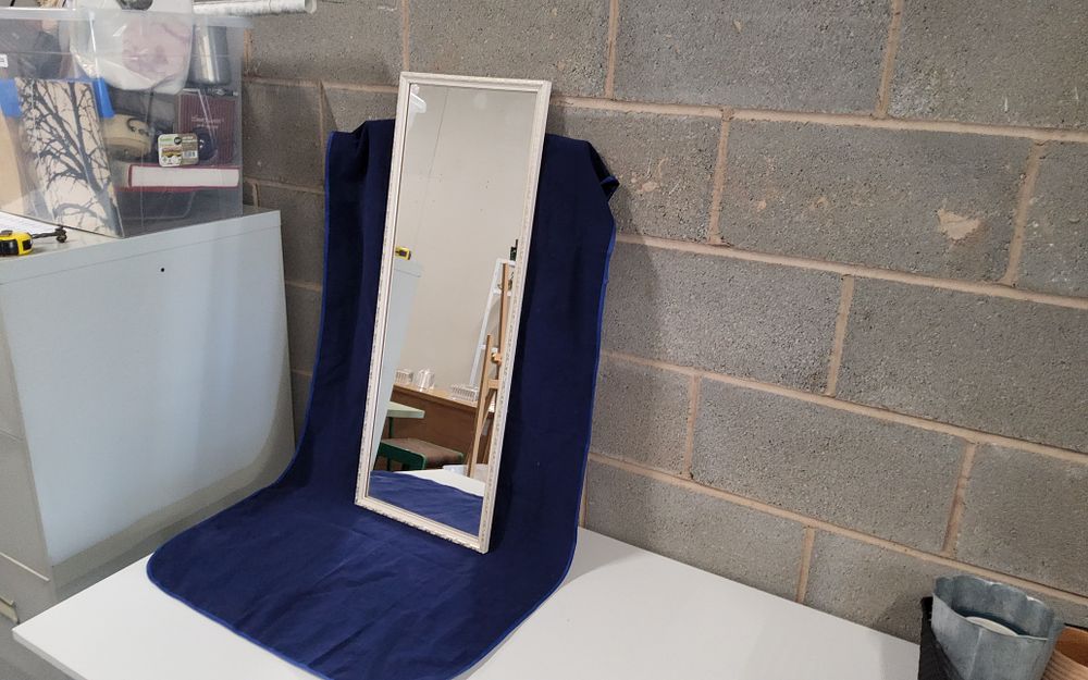 Lot 258: White framed Mirror