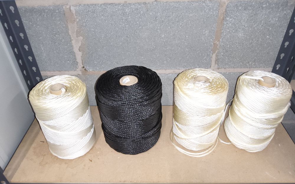 Lot 158: 4 x large spools of industrial braided nylon twine or cord