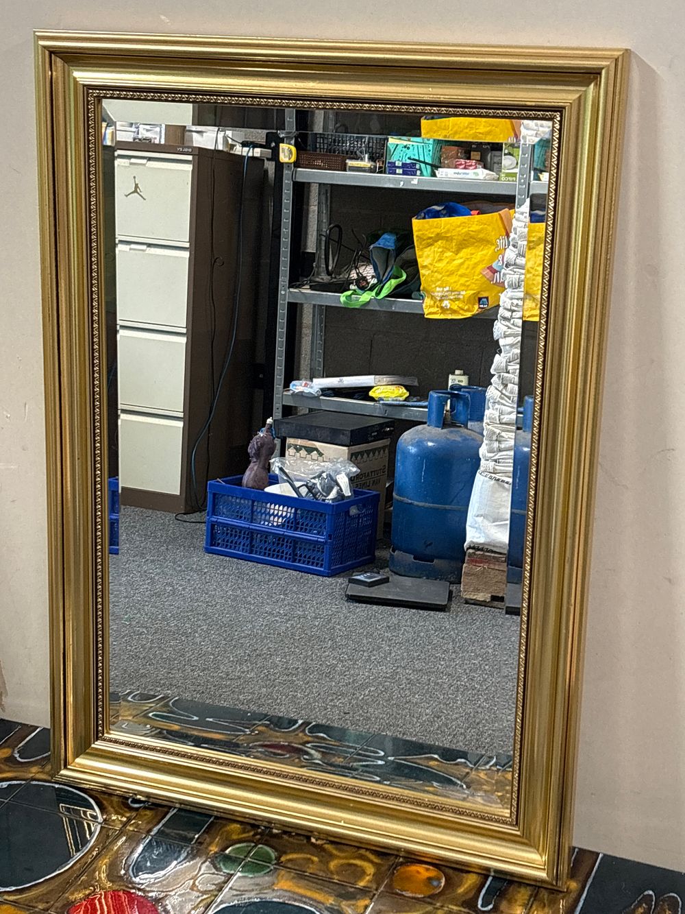 Lot 220: Gilt Framed Bevelled Mirror