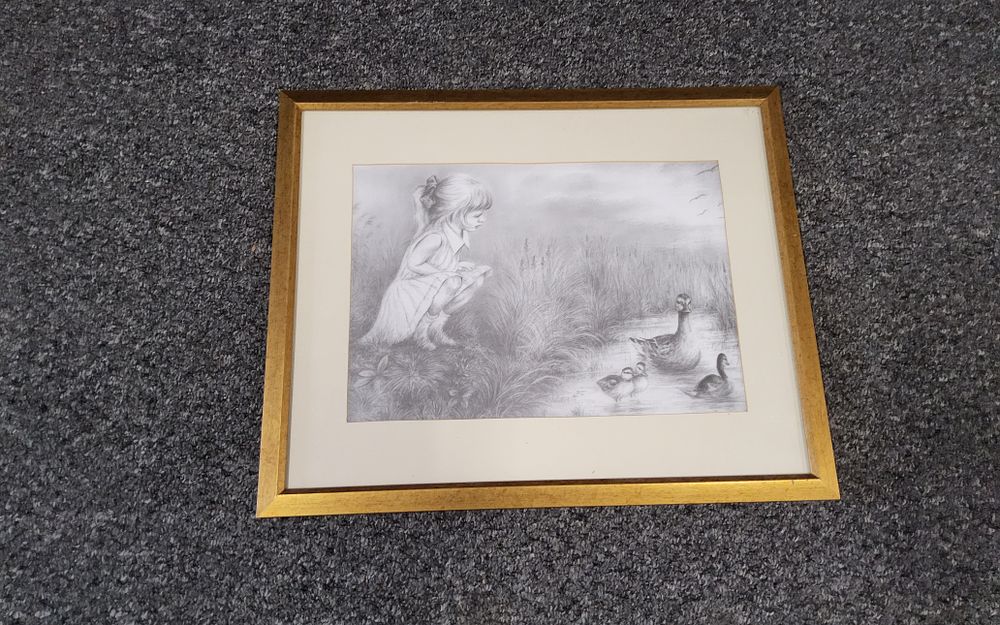 Lot 232: Pencil drawing frame size 22" x 16.5"