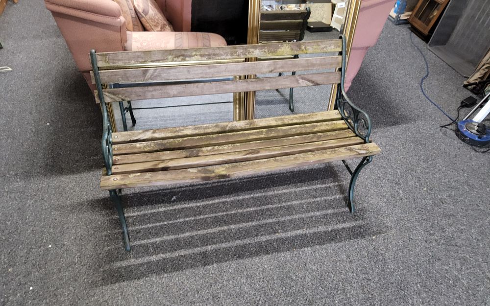 Lot 238: Cast iron bench