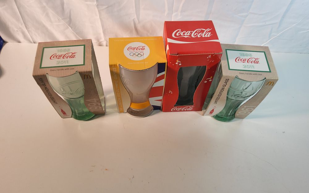 Lot 264: 4x Coca-Cola promotional drinking glasses