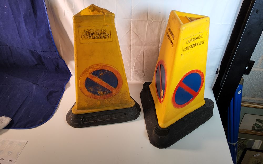 Lot 267: 2 x Lancashire constabulary traffic cones