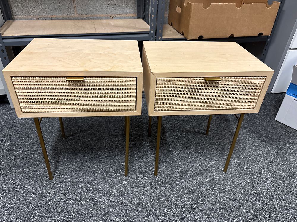 Lot 153: Pair of Modern Single Drawer Bedside Cabinets