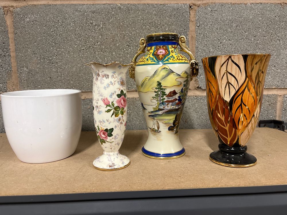 Lot 184: 3 Vases and a German Planter