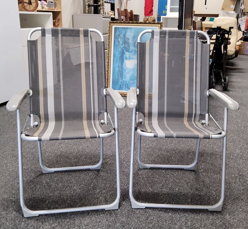 Lot 222: Pair of folding Picnic Chairs as pictured.
