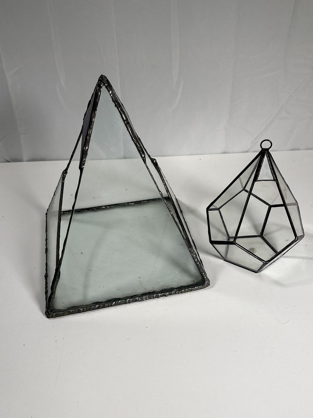 Lot 230: Two Leaded Glass Plant Displays