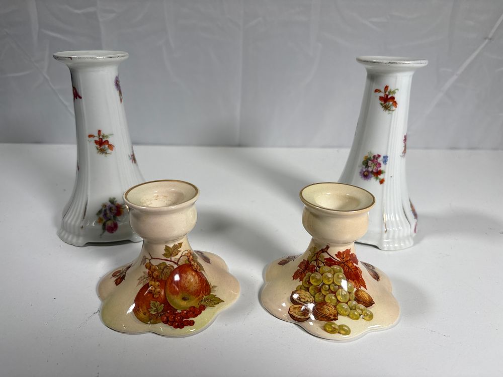Lot 250: Two Pairs of Ceramic Candle Holders