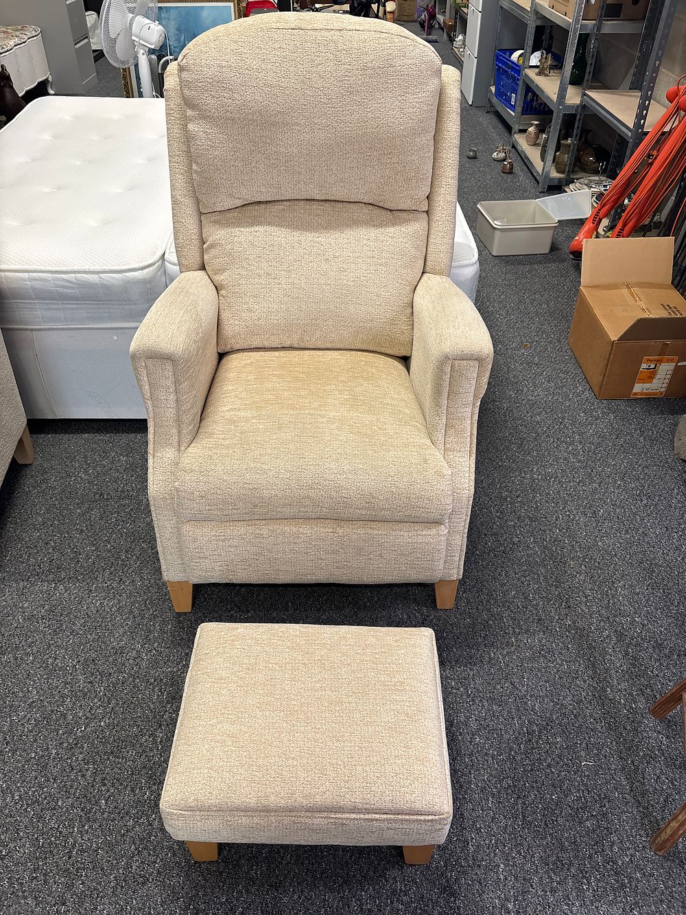 Lot 254: Quality High Armchair without Matching Foot Stool