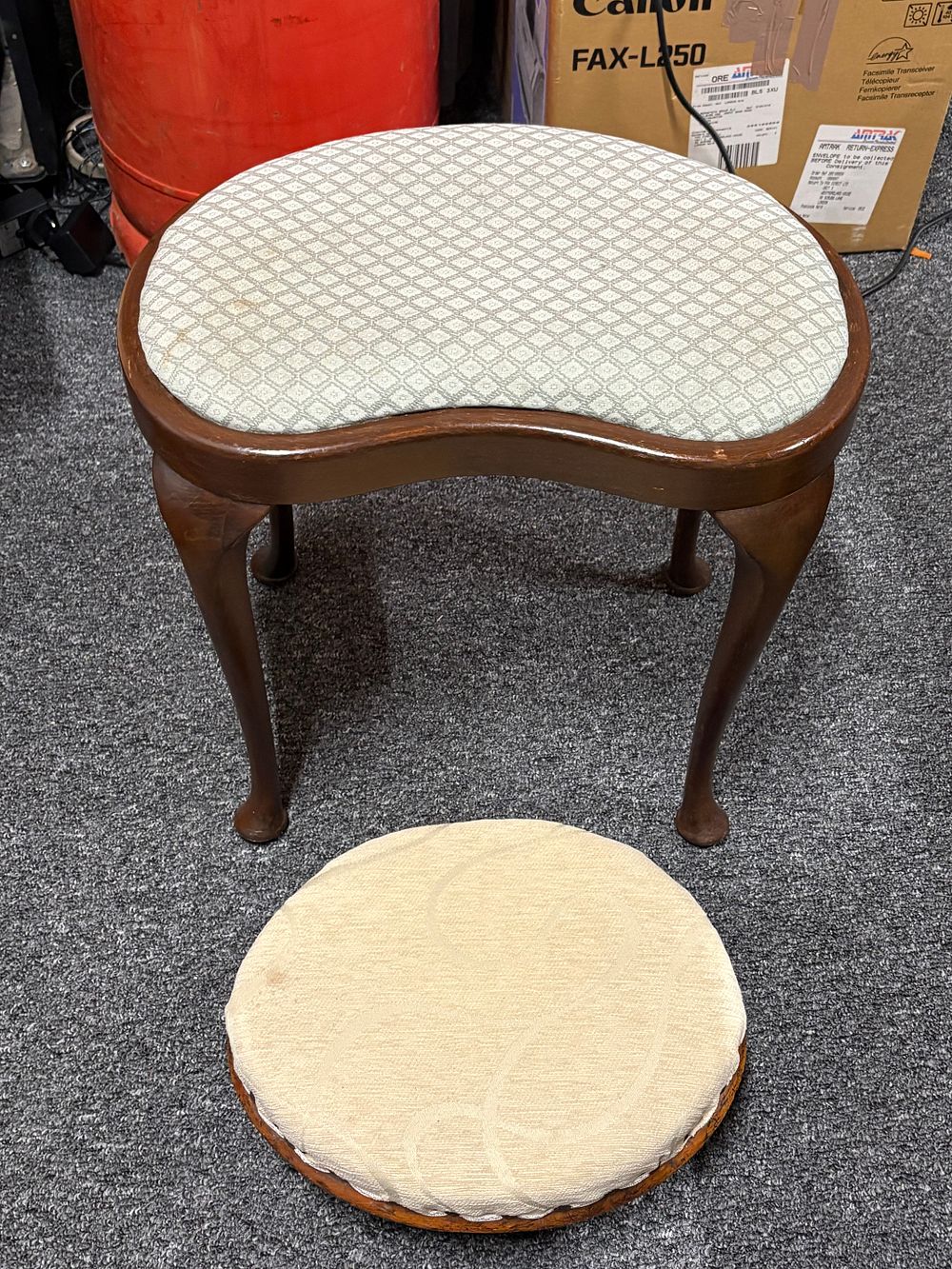 Lot 142a: Kidney shape Dressing Table Stool and a small footstool