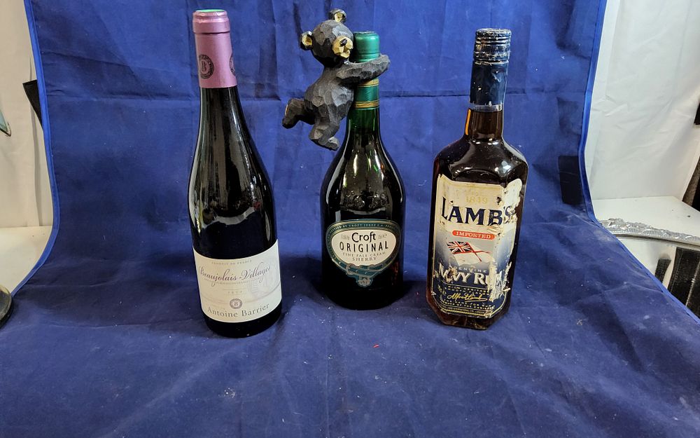 Lot 165: 3x alcohol
With bear bottle holder