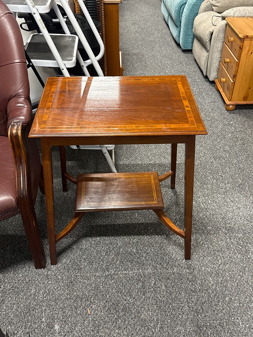 Lot 188: Vintage Side Table with Under Shelf