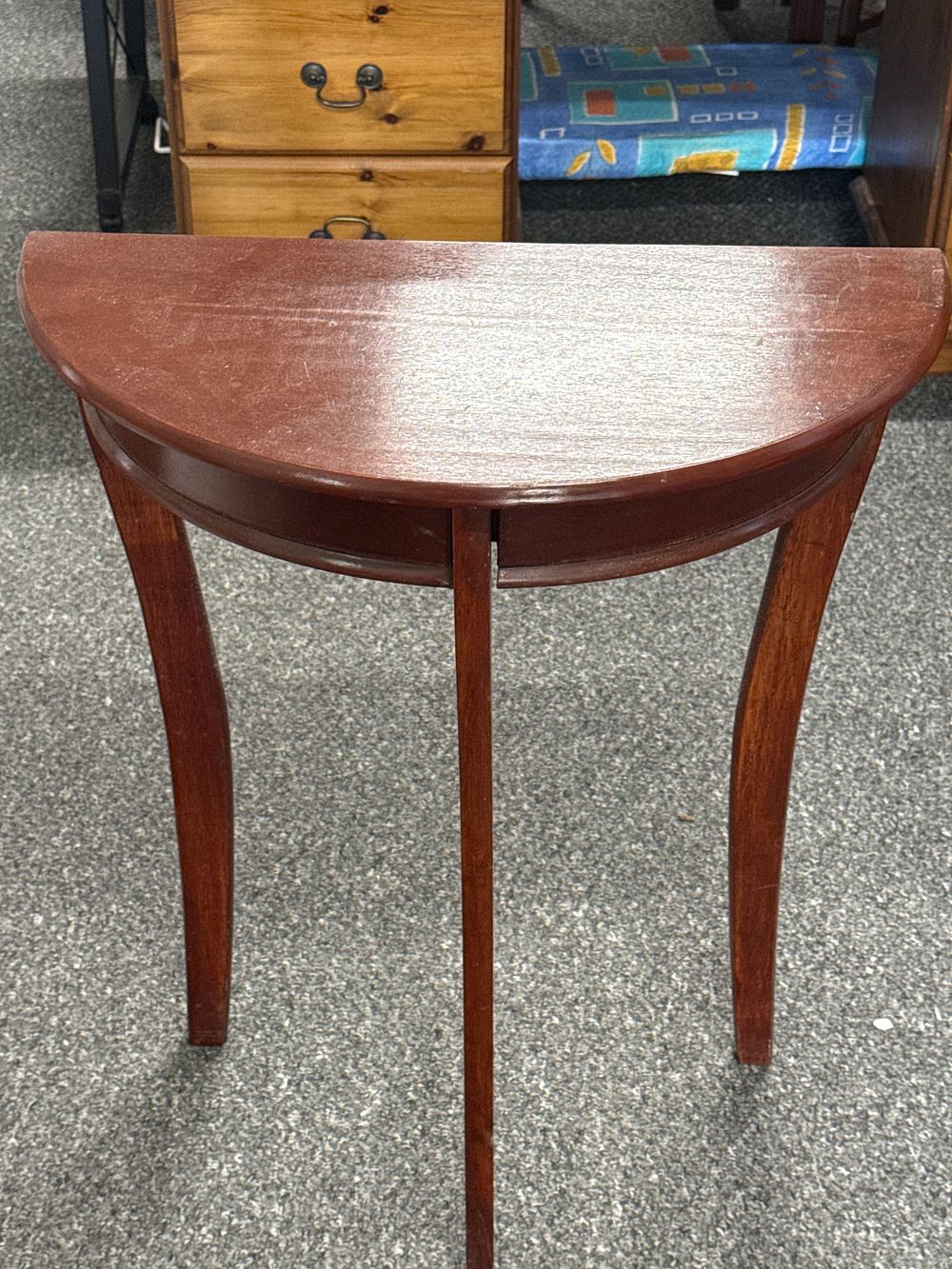 Lot 198: Mahogany Half Moon Hall Table
