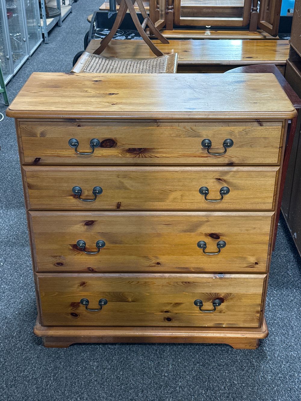Lot 201: Pine 4 Drawer Chest