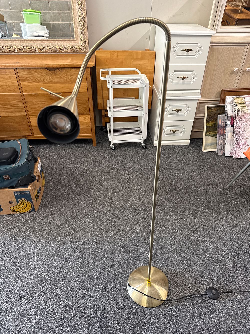 Lot 208: Adjustable Brassed Floor Lamp