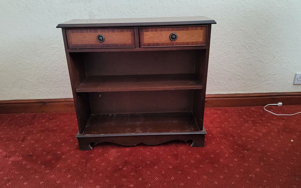 Lot 221: Vintage Bevan Funnell mahogany dwarf open bookcase