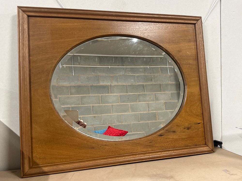 Lot 164: Antique Framed Oval
bevelled Mirror